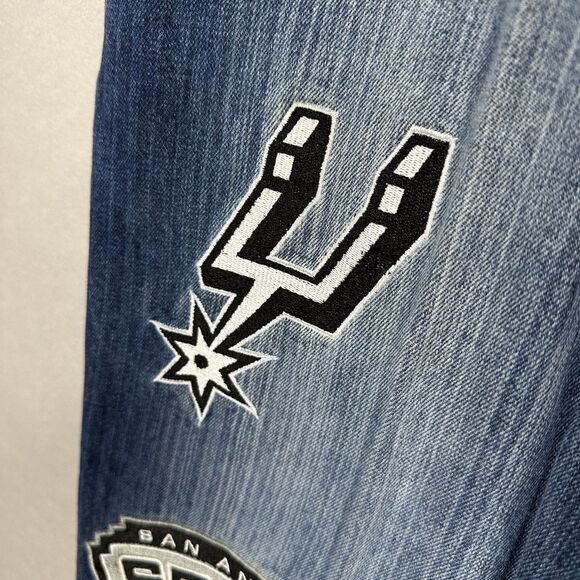 Vintage UNK San Antonio Spurs NBA Jeans 36 Two-Sided Embroidered Patches Y2K - Picture 4 of 16